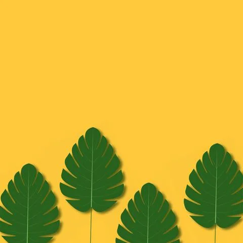 Summer background with palm tree leaves. Vector Stock Illustration