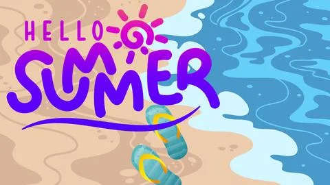 Summer background with palm trees summer horizontally banner Stock Illustration