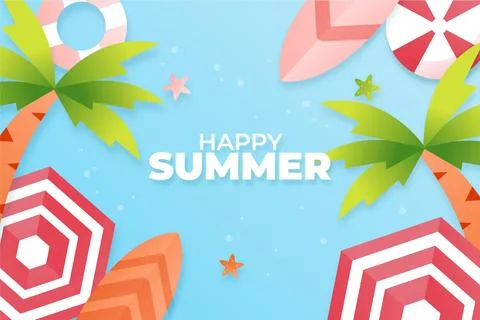 Summer background in paper style 스톡 일러스트