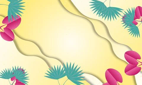 Summer background with paper style. Stock Illustration