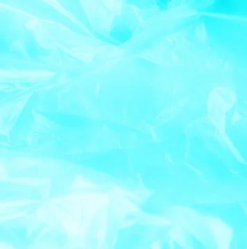 Summer background plastic blue wrinkle bag film glossy crumpled overlay 写真素材