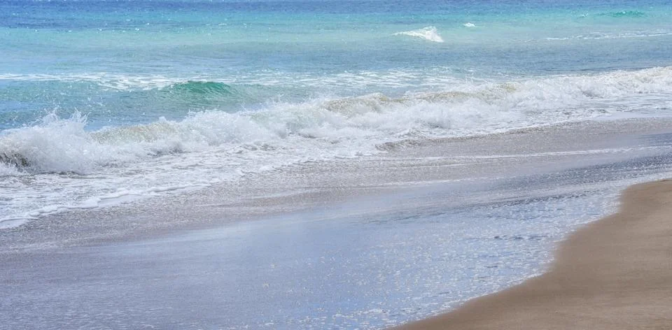 Summer background, sea with waves Stock Photos