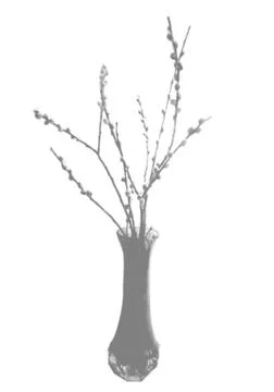 Summer background of shadows branch leaves on a white wall. White and Black f Stock Illustration