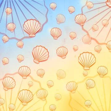 Summer background with shells Stock Illustration