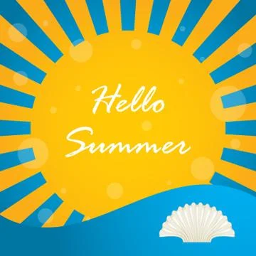 Summer background with special design, hello summer Stock Illustration
