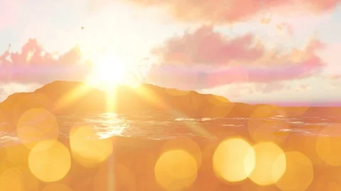 Summer background with sun rays and waves Stock-Footage 108851839