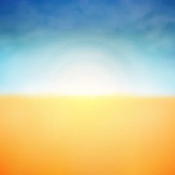 Summer background of sunshine and clouds nature beach background. Stockillustratie