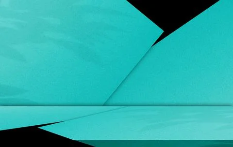 Summer Background teal abstract shadow room studio product floor wall 库存照片