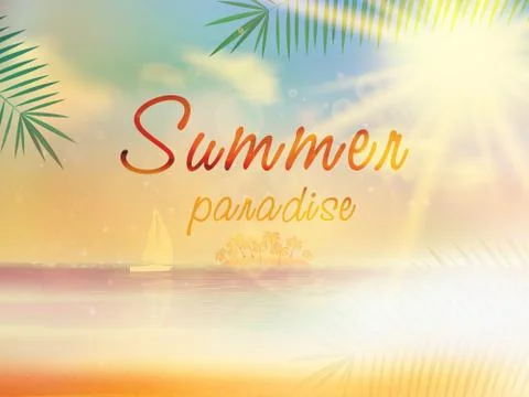 Summer background template with copyspace. Stock Illustration