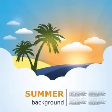 Summer Background Template Stock Illustration