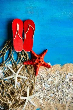 Summer background with tropical decor 스톡 사진