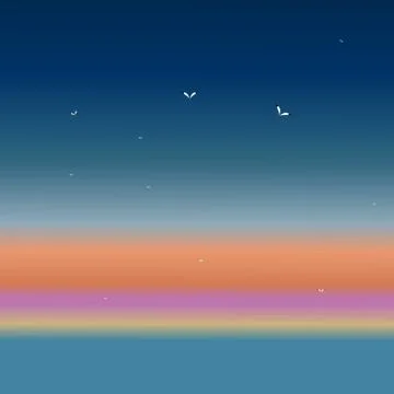 Summer background, vector illustration of the evening beach at sunset Stock Illustration