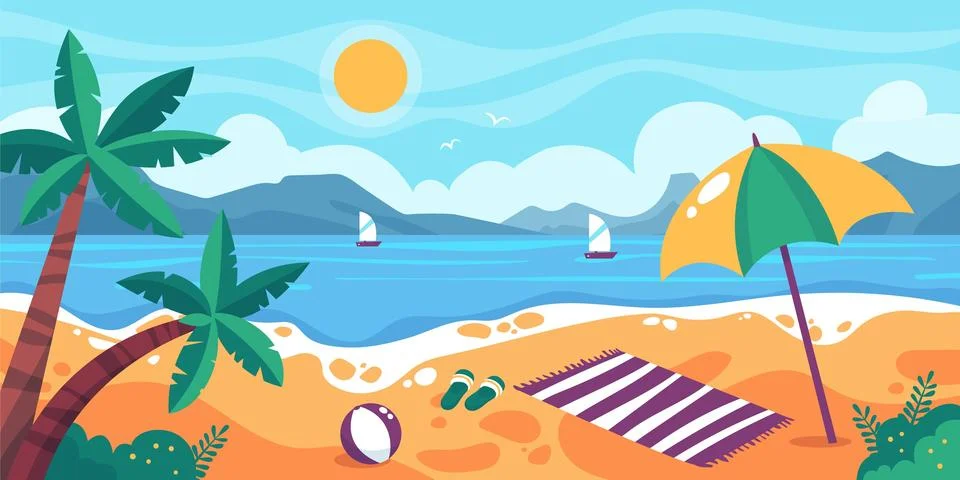 Summer background for videocalls Stock Illustration