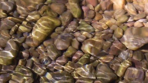 Summer background water flowing over river rocks. Stock Footage 275534259