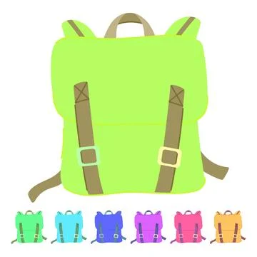 Summer backpack camp vector cartoon graphic Illustrazione stock