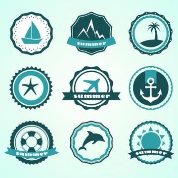 Summer badges Stock Illustration