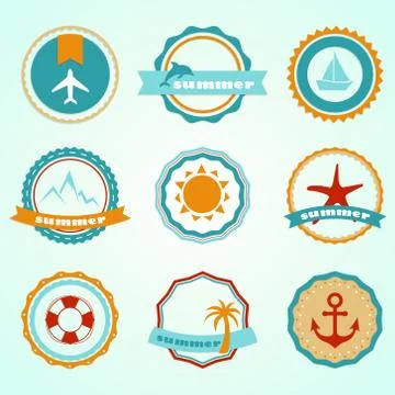 Summer badges Stock Illustration