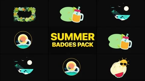 Summer Badges Motion Graphics Pack Stock Footage 236692210