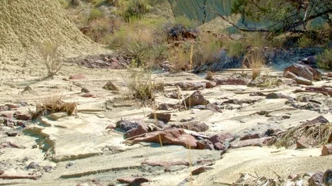 Summer Badlands formations John Day fossil beds Sutton mountain 1 Painted Hills Stock Footage 81892859