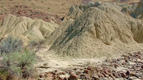 Summer Badlands formations John Day fossil beds Sutton mountain 1 Painted Hills Stock Footage 82029217