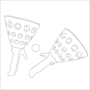 Summer ball game. Linear drawing. イラスト素材