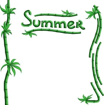Summer bamboo decor frame Stock Illustration