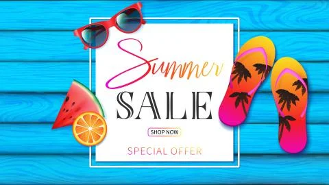 Summer banner Illustration