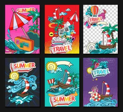 Summer banner illustration Stock Illustration