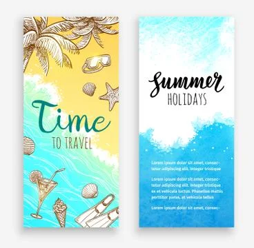 Summer banner templates. Stock Illustration