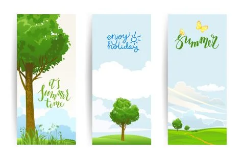 Summer banners set. Stock Illustration