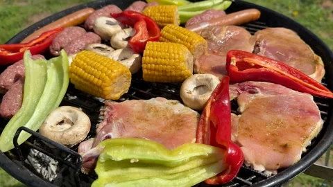 Summer Barbecue Feast Stock Footage 310821768
