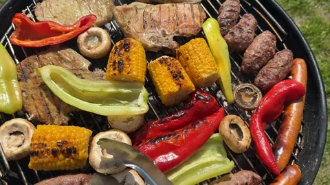 Summer Barbecue Feast Stock Footage 313656588