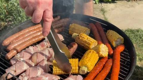 Summer Barbecue Grill Stock Footage 313866339