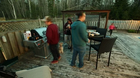 Summer Barbecue Time-lapse Stock Footage 129840035