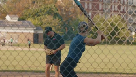 Summer Baseball In Halifax With Ready Batter And Focused Catcher Behind Stock Footage 312962876