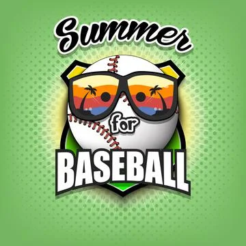 Summer baseball logo. Summer for baseball Illustrazione stock