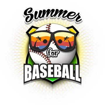 Summer baseball logo. Summer for baseball Stock Illustration