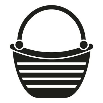 Summer basket icon simple vector. Straw bag Stock Illustration