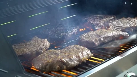 Summer BBQ Grill Steak Vídeos de archivo 82182844