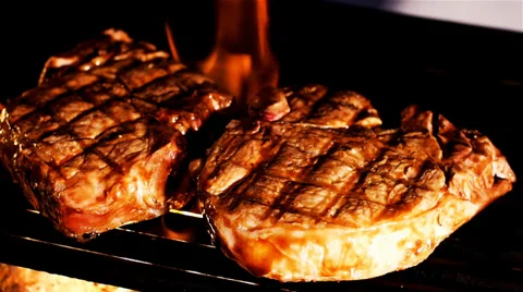 Summer BBQ Grill Thick Pork Chops 스톡 동영상 39149213