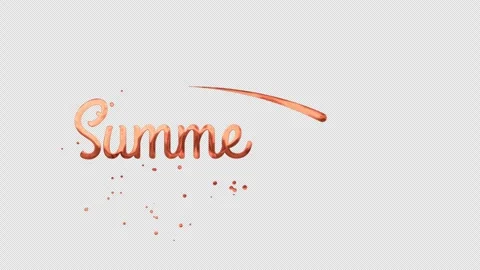 Summer Bbq Handwriting Animation Orange Coral 4K Transparent Background Stock Footage 339346732