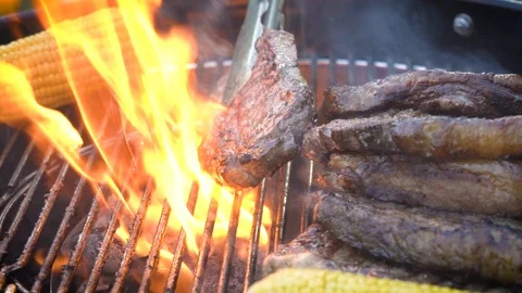 Summer BBQ - Slow motion. Stock Footage 92016477