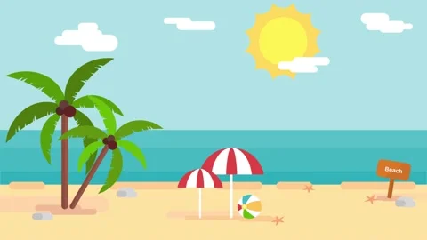Summer Beach animation background for motion graphics Stock Footage 149820610