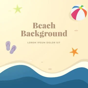 Summer beach background design. top view beach vector illustration with text Stock Illustration