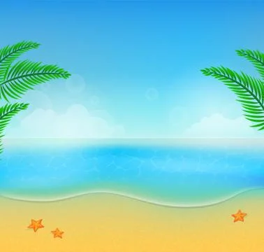 Summer beach background Illustrazione stock