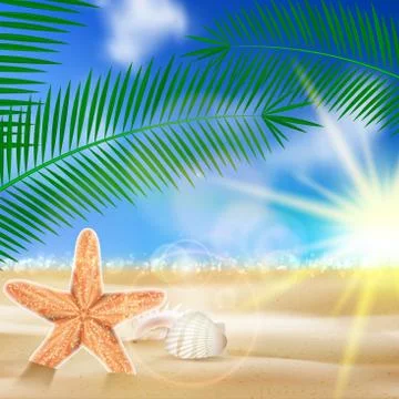 Summer beach background. Stock Illustration