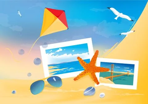 Summer beach background 스톡 일러스트