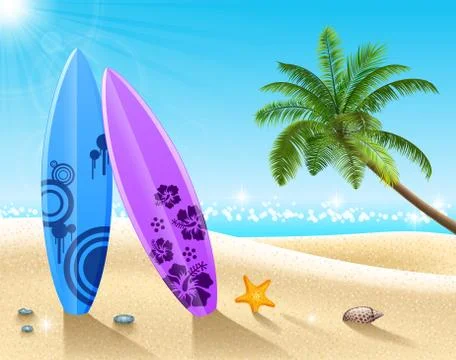 Summer beach background Stock Illustration