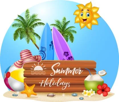 Summer beach background Stock Illustration