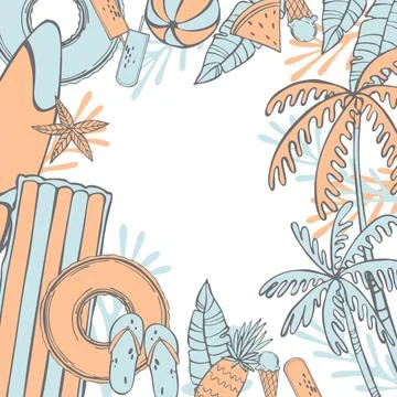 Summer beach background. Stock Illustration